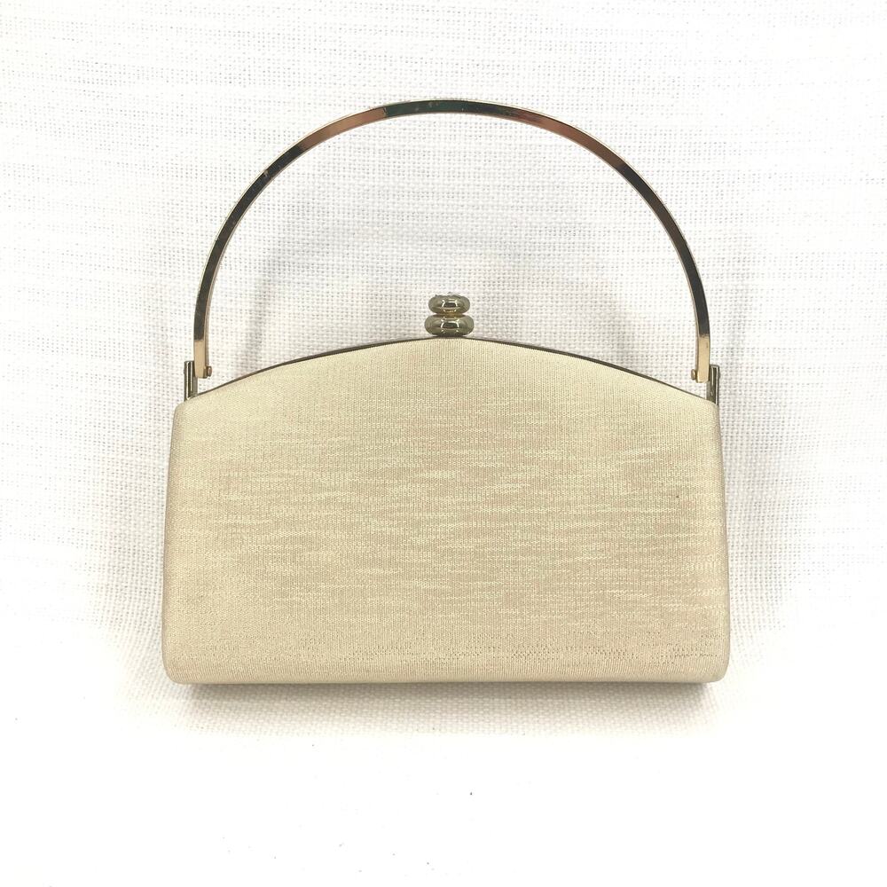 Vintage Women's Party Gold Clutches Hand Purse Bag Gold Chain Size One